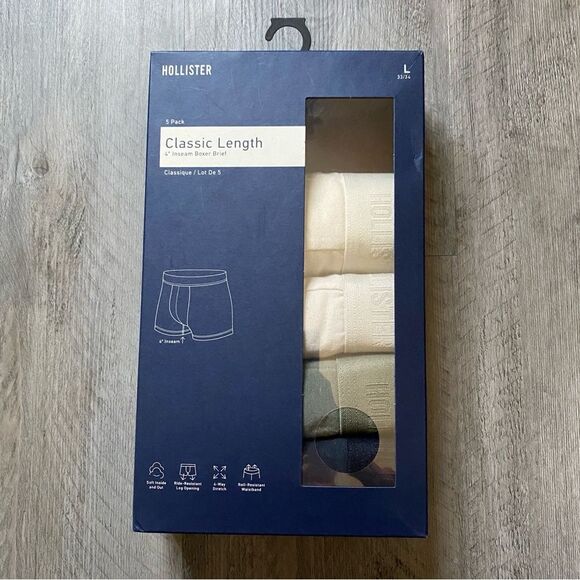 Hollister Boxer Brief Set NEW 4 Pair Large Classic Length - Picture 2 of 9